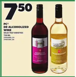Loblaws PC DE-ALCOHOLIZED WINE, 750 ML offer