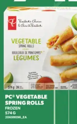 Loblaws PC VEGETABLE SPRING ROLLS, 574 G offer