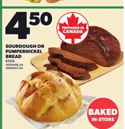 Loblaws SOURDOUGH OR PUMPERNICKEL BREAD, 675 G offer