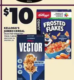 Loblaws KELLOGG'S JUMBO CEREAL, 750 G-1.05 KG offer