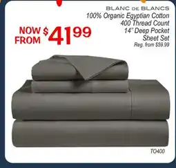 Oxford Mills 100% Organic Egyptian Cotton 400 Thread Count 14 Deep Pocket Sheet Set offer