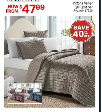 Oxford Mills Victoria Velvet 3pc Quilt Set offer