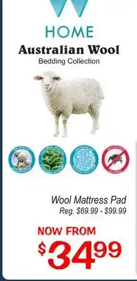 Oxford Mills Wool Mattress Pad offer