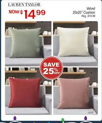 Oxford Mills Velvet 20x20 Cushion offer