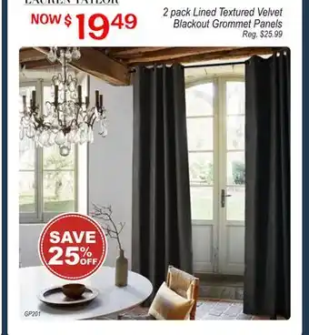 Oxford Mills 2 pack Lined Textured Velvet Blackout Grommet Panels offer