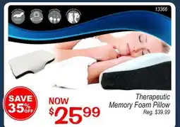 Oxford Mills Therapeutic Memory Foam Pillow offer