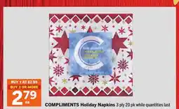 Foodland COMPLIMENTS Holiday Napkins offer