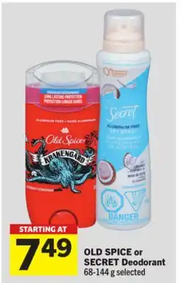 Foodland OLD SPICE or SECRET Deodorant offer