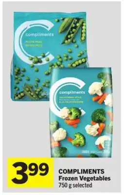 Foodland COMPLIMENTS Frozen Vegetables offer