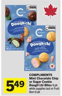 Foodland COMPLIMENTS Mint Chocolate Chip or Sugar Cookie Dough'chi Bites offer