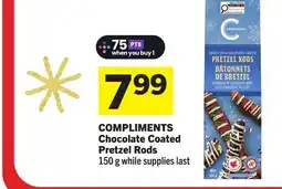 Foodland COMPLIMENTS Chocolate Coated Pretzel Rods offer
