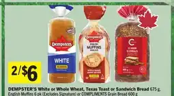 Foodland DEMPSTER'S White or Whole Wheat, Texas Toast or Sandwich Bread offer