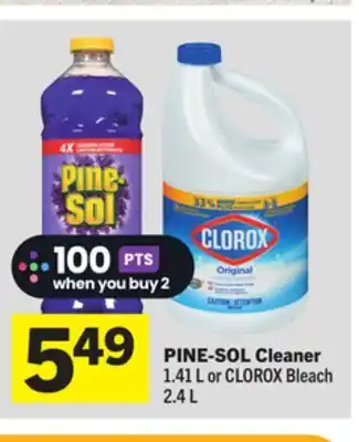 Foodland PINE-SOL Cleaner 1.41 L or CLOROX Bleach 2.4 L offer