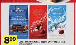 Foodland LINDT or GHIRARDELLI Bagged Chocolate offer