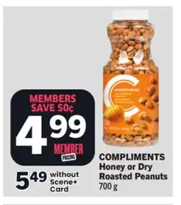 Foodland COMPLIMENTS Honey or Dry Roasted Peanuts offer