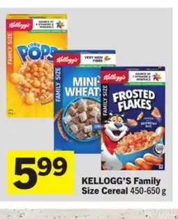 Foodland KELLOGG'S Family Size Cereal offer