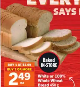 Foodland White or 100% Whole Wheat Bread offer