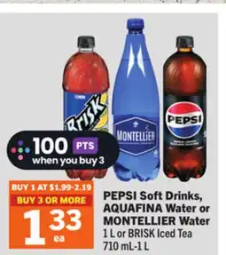 Foodland PEPSI Soft Drinks, AQUAFINA Water or MONTELLIER Water offer