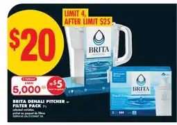 No Frills BRITA DENALI PITCHER OR FILTER PACK, 3'S offer