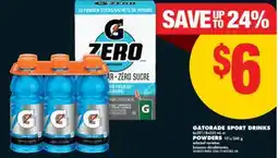No Frills GATORADE SPORT DRINKS, 6x591/8x355 ML OR POWDERS 10'S/560 G offer