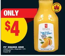 No Frills PC ORANGE JUICE, 1.54 L offer