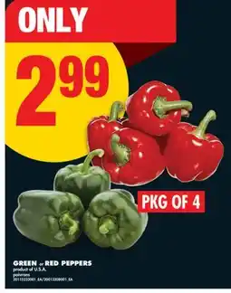 No Frills GREEN OR RED PEPPERS, PKG OF 4 offer