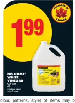No Frills NO NAME WHITE VINEGAR, 4 L offer