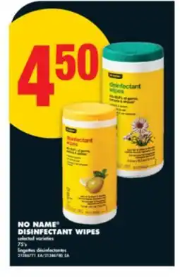 No Frills NO NAME DISINFECTANT WIPES, 75'S offer