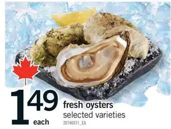 Fortinos FRESH OYSTERS offer