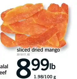 Fortinos SLICED DRIED MANGO, 1.98/100 G offer