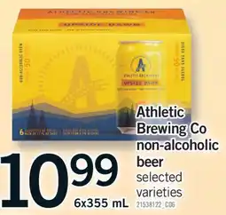Fortinos ATHLETIC BREWING CO NON-ALCOHOLIC BEER, 6x355 ML offer
