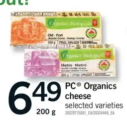 Fortinos PC ORGANICS CHEESE, 200 G offer