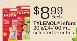 Fortinos TYLENOL INFANT, 20's/24-100 mL offer
