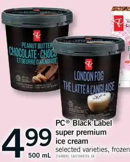 Fortinos PC BLACK LABEL SUPER PREMIUM ICE CREAM, 500 ML offer