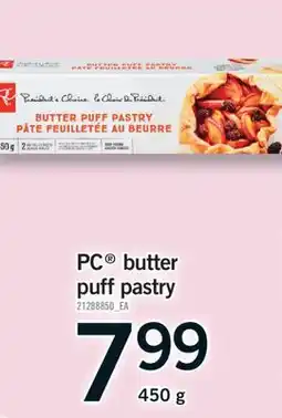 Fortinos PC BUTTER PUFF PASTRY, 450 G offer