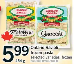 Fortinos ONTARIO RAVIOLI FROZEN PASTA, 454 g offer