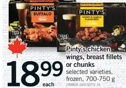 Fortinos PINTY'S CHICKEN WINGS, BREAST FILLETS OR CHUNKS, 700-750 G offer