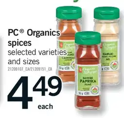 Fortinos PC ORGANICS ORGANICS SPICES offer