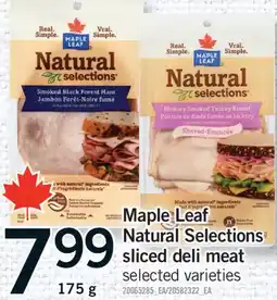 Fortinos MAPLE LEAF NATURAL SELECTIONS SLICED DELI MEAT, 175 g offer