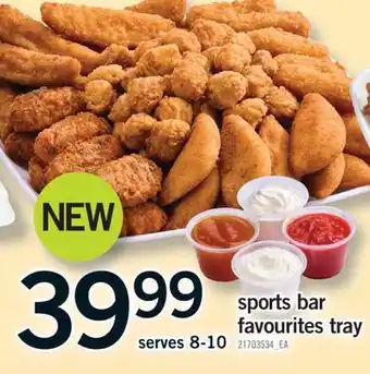 Fortinos SPORTS BAR FAVOURITES TRAY offer