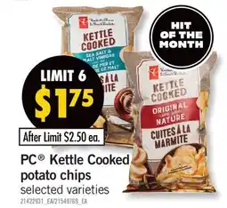 Fortinos PC KETTLE COOKED POTATO CHIPS offer