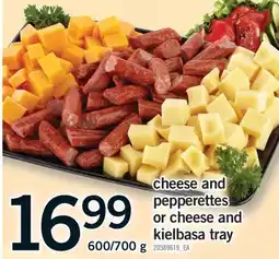 Fortinos CHEESE AND PEPPERETTES OR CHEESE AND KIELBASA TRAY, 600/700 G offer