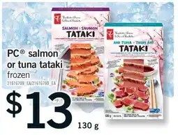 Fortinos PC SALMON OR TUNA TATAKI, 130 G offer