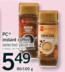 Fortinos PC INSTANT COFFEE, 80/100 g offer