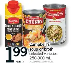 Fortinos CAMPBELL'S SOUP OR BROTH, 250-900 ML offer
