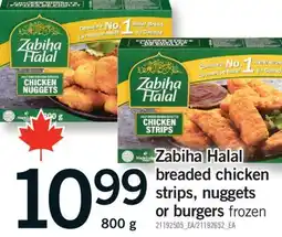 Fortinos ZABIHA HALAL BREADED CHICKEN STRIPS, NUGGETS OR BURGERS, 800 G offer