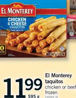 Fortinos EL MONTEREY TAQUITOS, 595 G offer