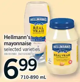 Fortinos HELLMANN'S MAYONNAISE, 710-890 ML offer