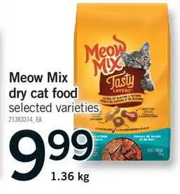 Fortinos MEOW MIX DRY CAT FOOD, 1.36 KG offer