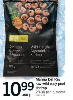 Fortinos MARINA DEL REY RAW WILD EASY PEEL SHRIMP, 20-30 PER LB, 300 g offer